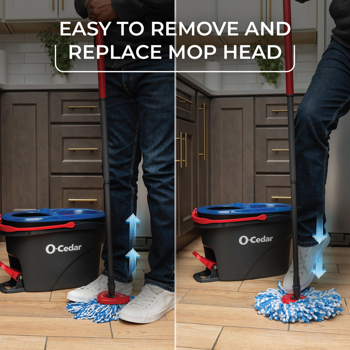 O-Cedar RinseClean Spin Mop & Bucket System | Clean with Clean Water | Removes 99% of Bacteria