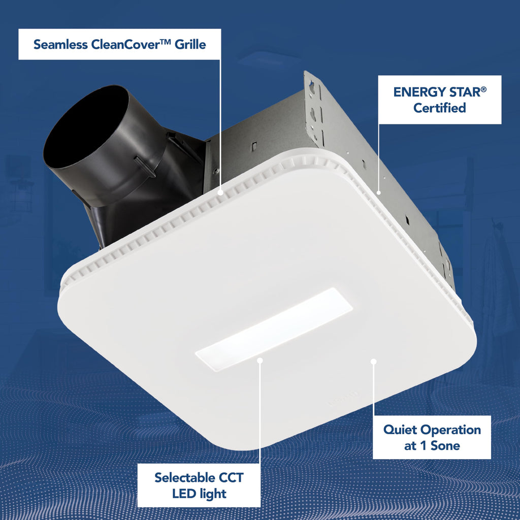 Broan-NuTone Bathroom Exhaust Fan – Retrofit Design Replaces Existing Fan Without Attic Access, Quiet 1.0 Sones, 110 CFM, Powerful Ventilation with 4