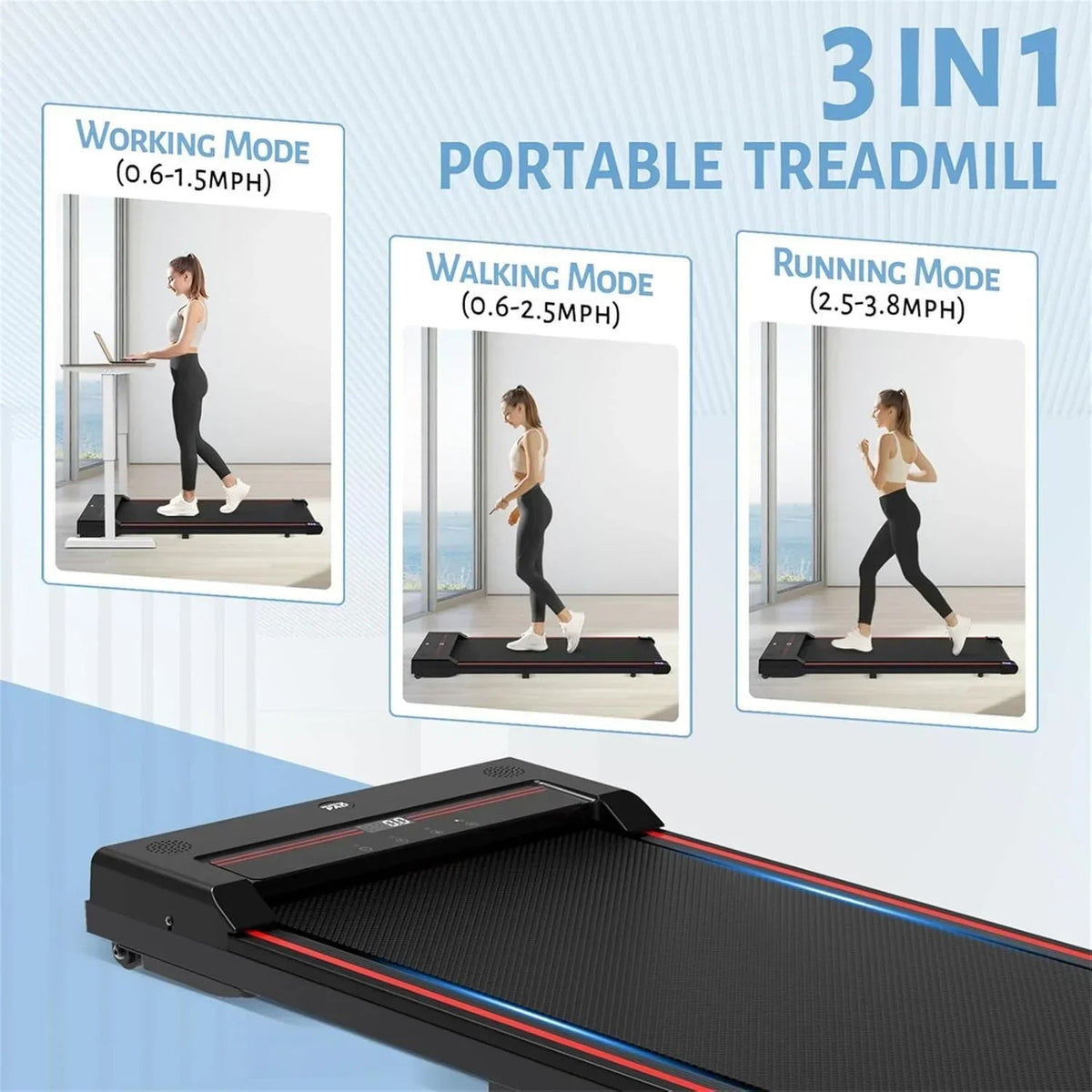 Sperax 3 In 1 Under Desk Walking Treadmill Pad With App