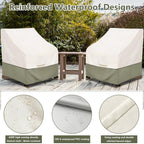 Waterproof 2 Pack Patio Adirondack Chair Cover for Outdoor Chair Size Up to 32W x 35D x 36H inch,Outdoor Lawn Patio Furniture Covers (Beige)