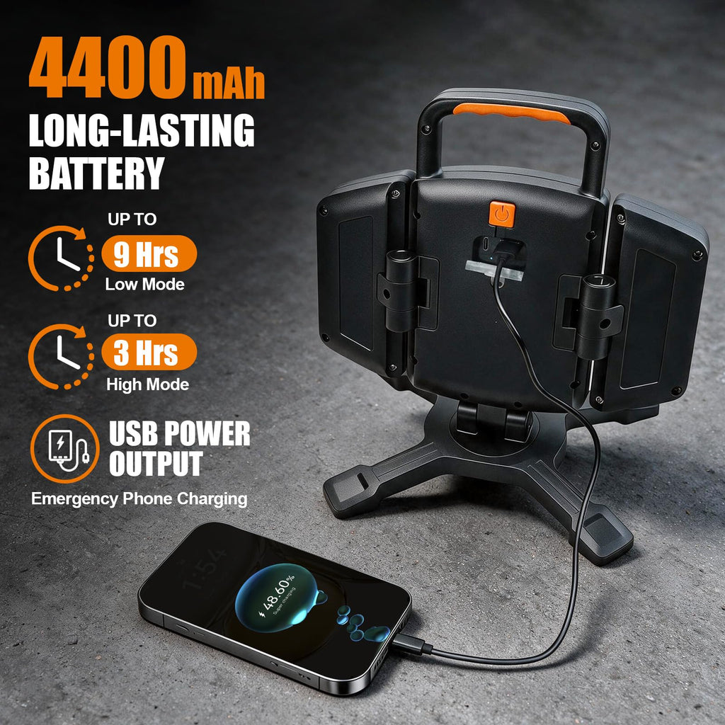 3000LM Rechargeable Work Light, Magnetic LED, Foldable & Portable