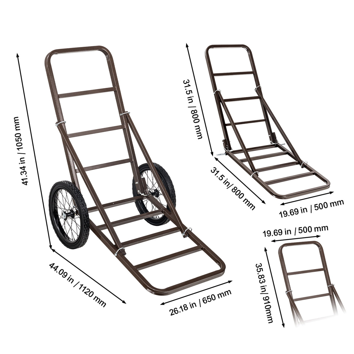 VEVOR Deer Cart, 300 LBS Capacity Folding Game Cart, Deer Cart Game Hauler with Big Rubber Wheels & Ergonomic Handle, Heavy-Duty Game Cart