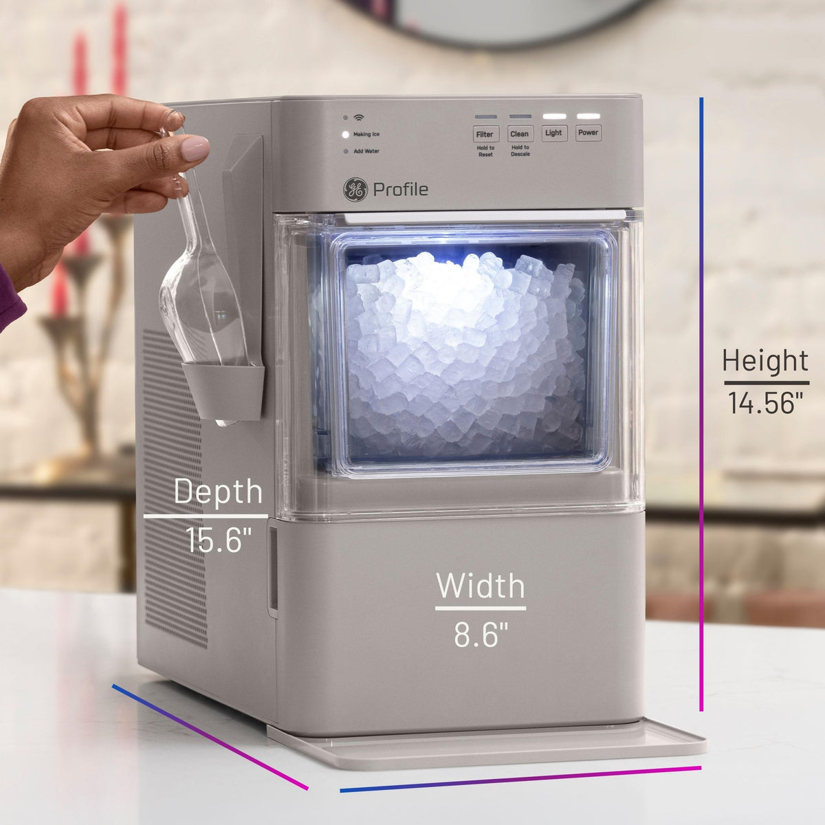 GE Profile Opal Mini Nugget Ice Maker, Chewable Ice in 5 min, 36 lbs/Day