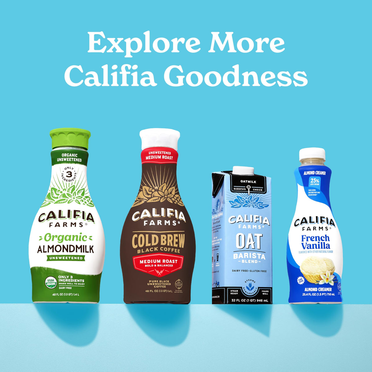 Califia Farms - French Vanilla Almond Milk Coffee Creamer, 32 Oz (Pack of 6), Shelf Stable, Dairy Free, Plant Based, Vegan, Gluten Free, Non GMO