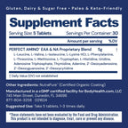 BodyHealth PerfectAmino (150 ct) Easy to Swallow Tablets, Essential Amino Acids Supplement with BCAAs, Vegan Protein for Pre/Post Workout & Muscle