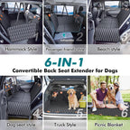 L Back Seat Extender for Dogs,Hard Bottom,Waterproof,400 lb,Black