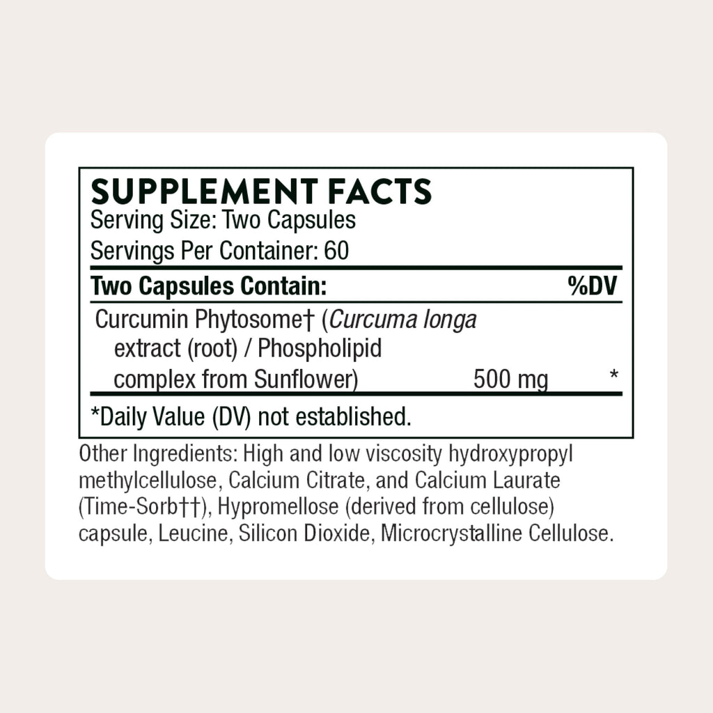 THORNE Curcumin Phytosome, 500 mg Sustained Release Curcumin, 120 Capsules