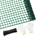 4'x100' Plastic Mesh Fence for Garden with 100 Zip Ties, Green