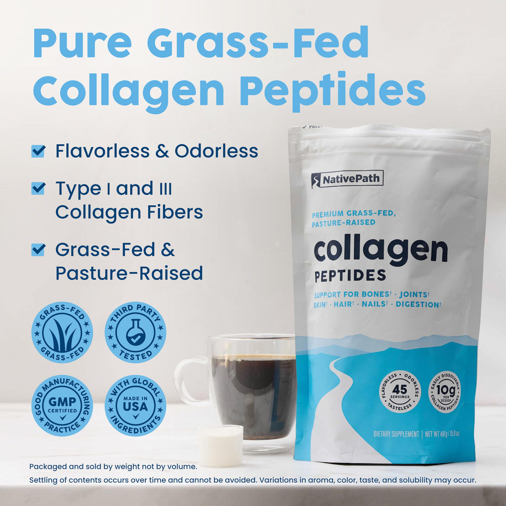 NativePath Collagen Peptides, Grass-Fed Type 1 & 3, 45 Servings