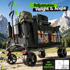 Collapsible Heavy Duty Beach Wagons carts Foldable with Big Wheels, 400L