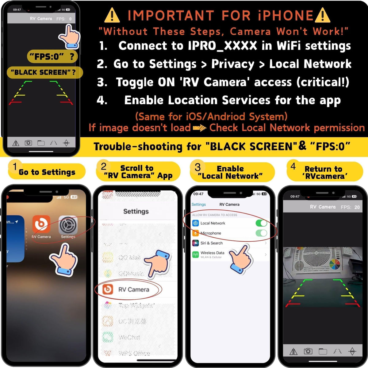 EWAY Strong Magnetic Wireless Backup Camera for iPhone Android, WiFi Hitch Camera Rechargeable Battery for Hitch Gooseneck Travel Boat Horse Trailer