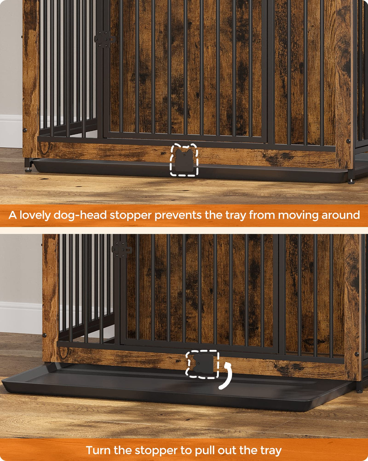 Feandrea 38" Dog Crate Furniture, Heavy-Duty Dog Kennel Side End Table
