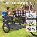 VEVOR Bike Cargo Trailer, 60/88/100/130/160 lbs Load Capacity, Heavy-Duty Bicycle Wagon Cart, Foldable Compact Storage with Universal Hitch