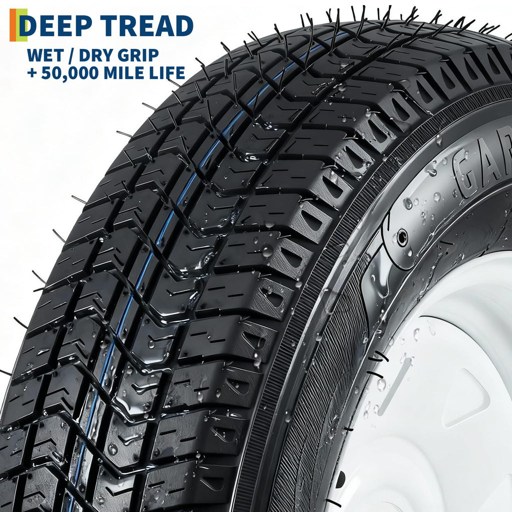 GarveeTech ST205/75D15 Trailer Tire and Wheel Assembly, 5 Lug, Set of 2