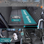 L Back Seat Extender for Dogs,Hard Bottom,Waterproof,400 lb,Black