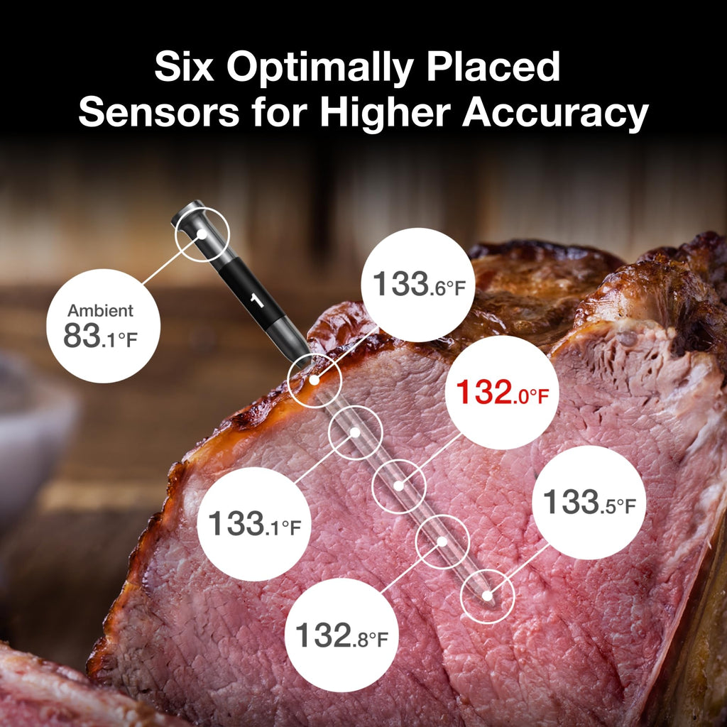 ThermoMaven WiFi Wireless Meat Thermometer, 2 Probes, Smart Base, 6 Sensors