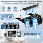 PS5/Slim/Pro Wall Mount Kit with Cooling Fan & Charging Station, PS5 Shelf Floating Mount for All PlayStation 5/Slim/Pro Disc & Digital Console, PS 5
