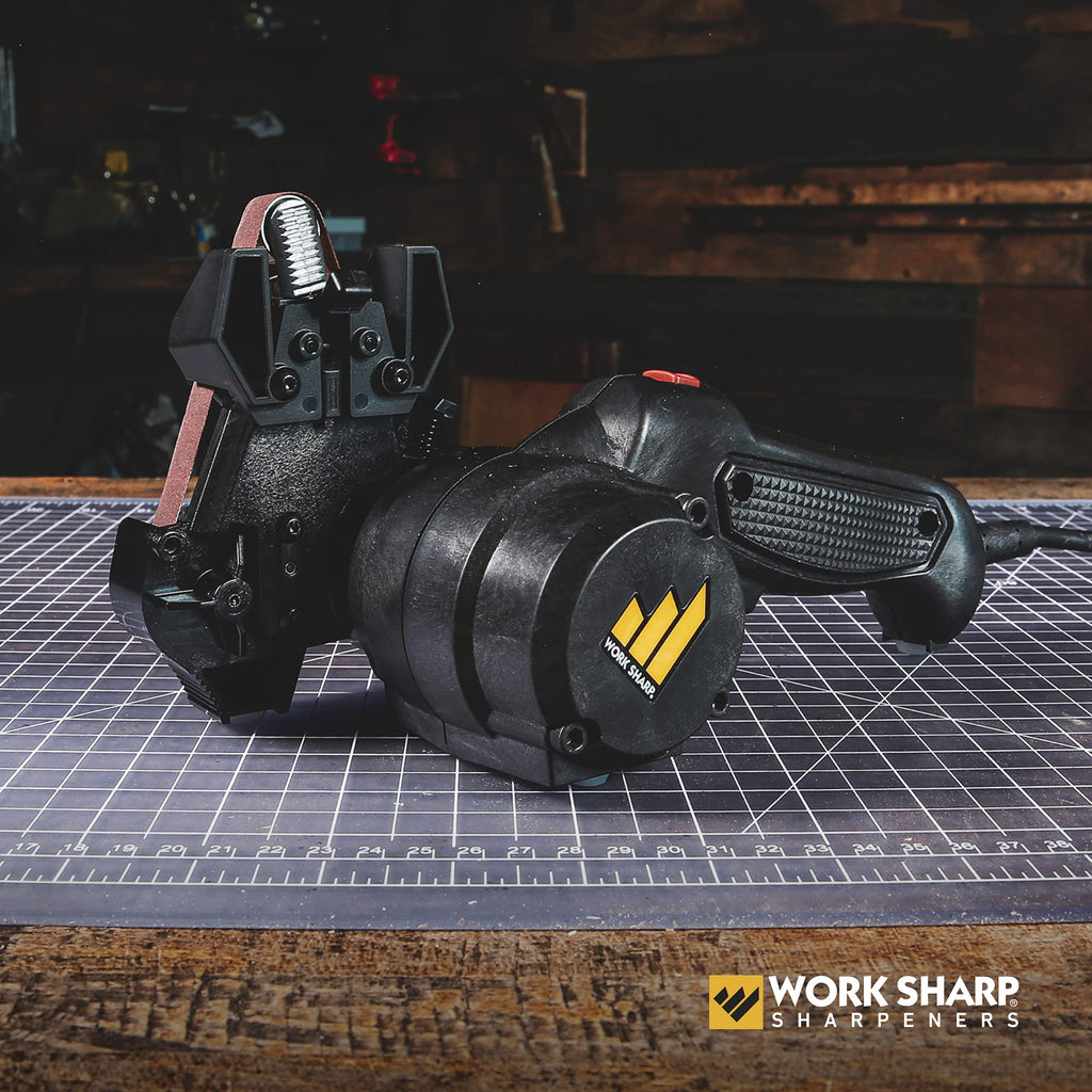 Work Sharp MK2 Electric Knife Sharpener & Replacement Belts – Adjustable 2-Speed Knife Sharpening System for Kitchen Knives, Pocket Knives, Scissors