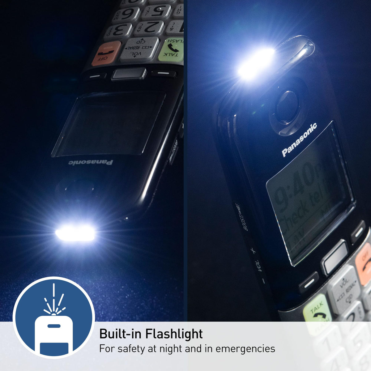 Panasonic Cordless Phone, Landline Phone with Volume Boost and Slow Talk