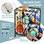 TomCare Garage Ball Storage Rack, Rolling Sports Cart with Lockable Wheels