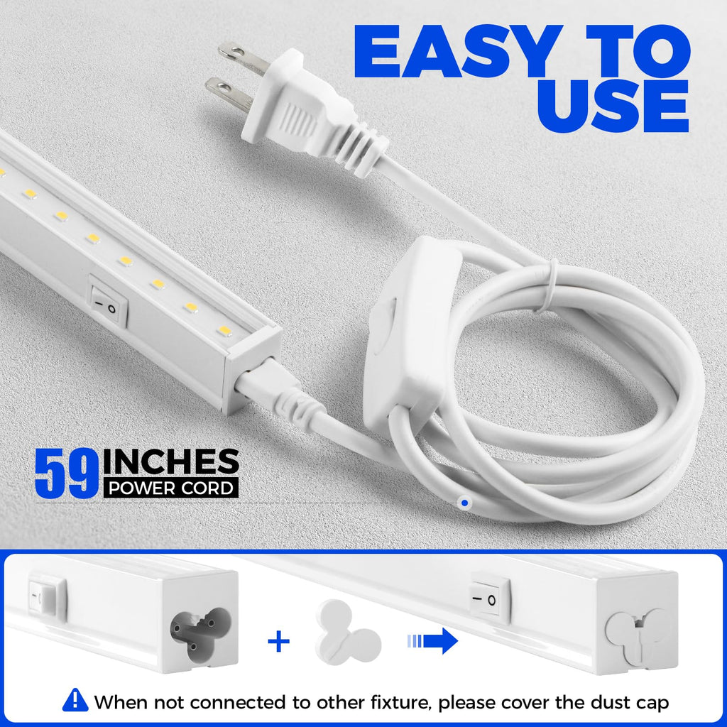 Barrina T5 Grow Light, 5000K White Full Spectrum LED Grow Light 2ft, 8 Pack