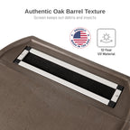 RTS Home Accents 50-Gallon Rain Barrel with Brass Spigot, Flat Back Rain Water Collection Barrel, Walnut Color
