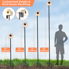92 Inch Squirrel Proof Bird Feeder Pole with 9 Prongs Base, 1 Inch Dia Bird House Pole, Heavy Duty Bird Feeder Stand, Adjustable Shepherds Hooks for