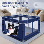 Puppy Playpen Indoor for Dog Small Pets, Dog Playpen 42x42x25 Inch, Dog Play Pen with Gate for Outdoor and Indoor, Oxford Fabric Pet Playpen for