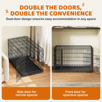 Yaheetech 42inch Double Door Dog Crate w/Divider, Collapsible Metal Kennel