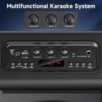 Karaoke Machine for Adults with 3 Wireless Microphones, 300W PA System