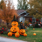 6Ft Halloween Inflatable Decorations Pumpkins Patch Lanterns with Black Cat with Build-in LEDs Blow Up Inflatables for Outdoor Decoration Balcony