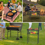 Folding Camping Table, 24"X 16" Adjustable Height Small Folding Table