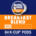 Maxwell House K-Cup Coffee Pods, 84 ct Box, Breakfast Blend Mild Roast