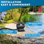 Utility Water Transfer Pump 1/10 HP Portable Electric with Suction Hose Kit, Low Suction Water Removal for RV,Water Beds, Pools, Rain Barrel