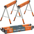 BORA Workhorse XT Saw Horses 2 Pack Adjustable Folding Heavy Duty Sawhorse