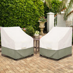 Waterproof 2 Pack Patio Adirondack Chair Cover for Outdoor Chair Size Up to 32W x 35D x 36H inch,Outdoor Lawn Patio Furniture Covers (Beige)