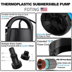 FOTING 1HP Sump Pump 4600GPH Clean/Dirty Submersible Water Pump