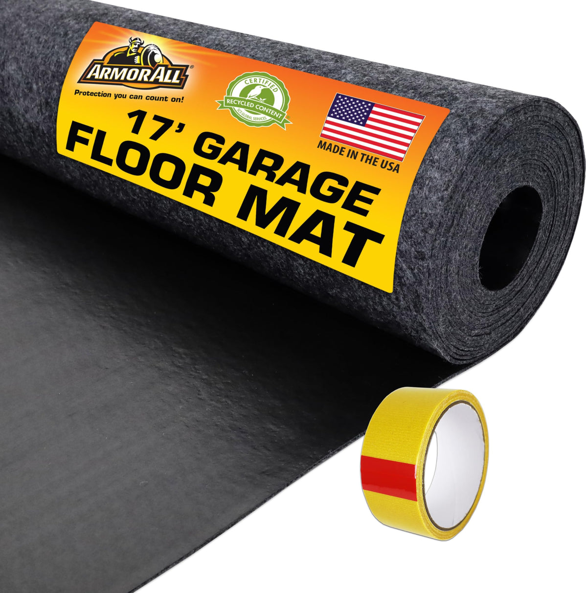 Armor All Garage Floor Mat 17' x 7'4", Waterproof Garage Flooring, USA Made