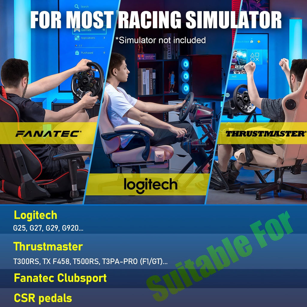 GTPLAYER Sim Racing Wheel Stand Simulator Cockpit Wheel Stand Racing Steering Shifter Mount fit for Logitech G25 G27 G29 G920 G923 Thrustmaster