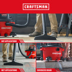 CRAFTSMAN CMXEVBE17594 12 Gallon 6.0 Peak HP Wet Dry Shop Vacuum