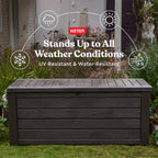 Keter Westwood 150 Gal Outdoor Storage Box for Patio and Pool Accessories