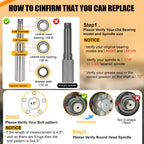 2 Sets 3500Lbs Axle Trailer Hub Kit 5 Bolt 4.5",5 Lug Trailer Hub Fit 1-1/16" to 1-3/8" Trailer Tapered Spindle,Boat Trailer Hubs 5 Lug,Trailer Wheel
