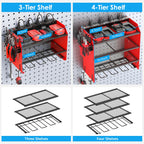 CCCEI Wall Mount Modular Tool Charging Organizer, Red, 1 Pack, 3 Tier.