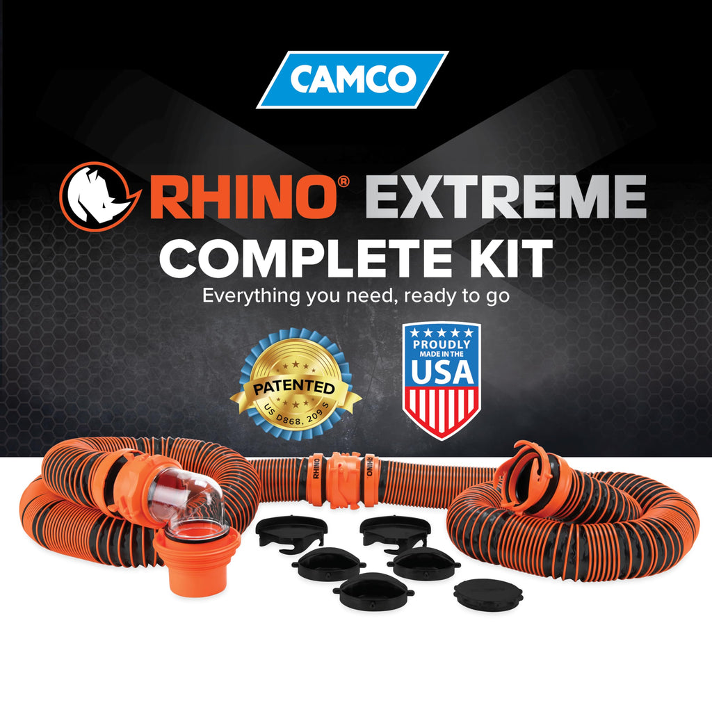 Camco RhinoEXTREME 20 Ft RV Sewer Hose Kit, Pre-Assembled, Swivel Fittings