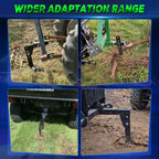 3 Point Trencher Ripper Attachment fit 2" Receivers, Hitch Mounted Ripper for Tractor Lawn Mower ATV UTV, Adjustable Subsoiler Plow with Replacement