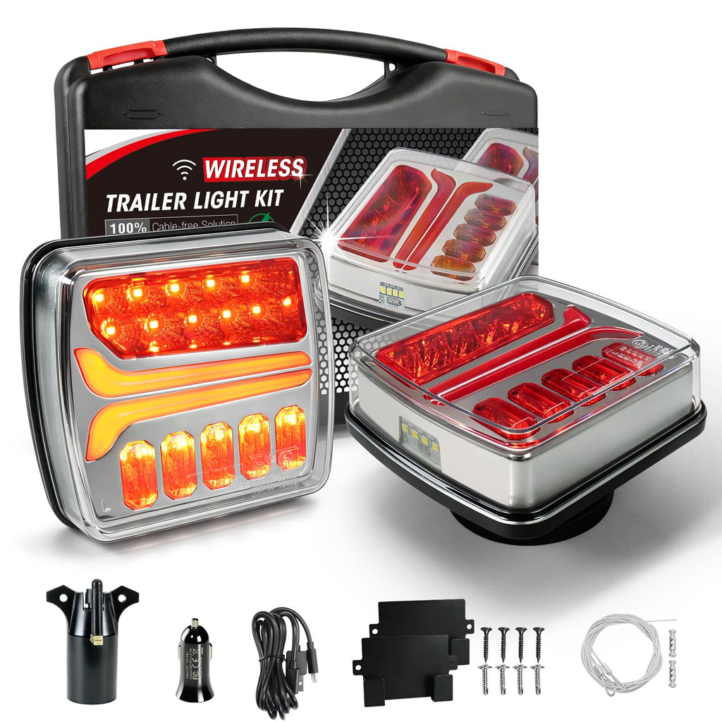 CD033 Magnetic Wireless Trailer Lights, LED Tow Light Kit