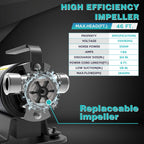 Utility Water Transfer Pump 1/10 HP Portable Electric with Suction Hose Kit, Low Suction Water Removal for RV,Water Beds, Pools, Rain Barrel