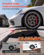 VEVOR Rubber Curb Ramps for Driveway, 2 Pack Threshold Bridge, 33069 lbs Load Capacity, 2.5" Rise, with Reflective Safety Strips, Ideal for Cars, RVs