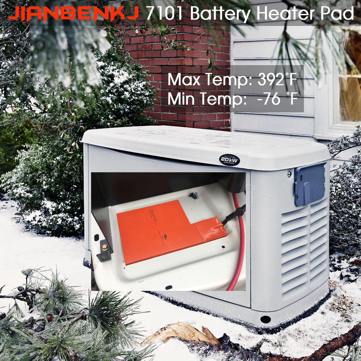 Cold Weather Kit for Generac- Battery Warmer Pad 7101 & Oil Heater Pad 7102