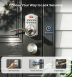 Veise KS04 Keypad Door Lock with Zinc Alloy Handle, Satin Nickel